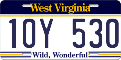 WV license plate 1OY530