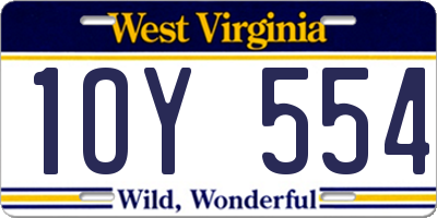 WV license plate 1OY554
