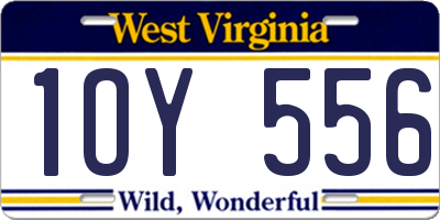 WV license plate 1OY556