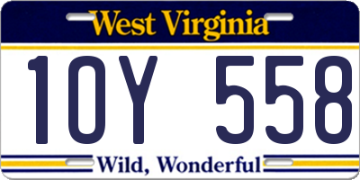 WV license plate 1OY558