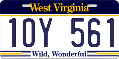 WV license plate 1OY561