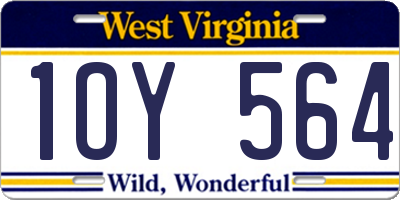 WV license plate 1OY564