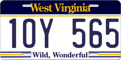 WV license plate 1OY565