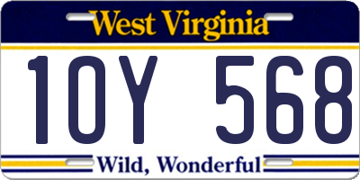 WV license plate 1OY568