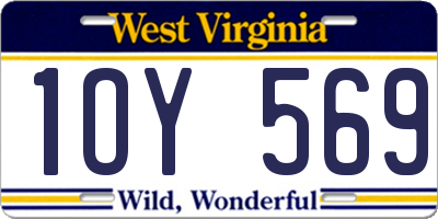 WV license plate 1OY569