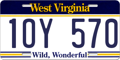 WV license plate 1OY570