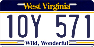 WV license plate 1OY571