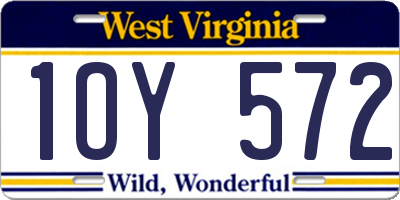 WV license plate 1OY572