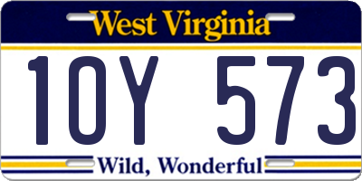 WV license plate 1OY573