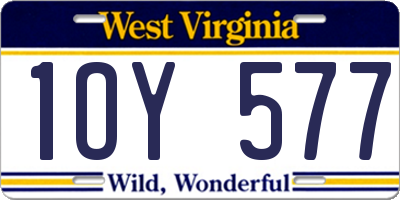 WV license plate 1OY577
