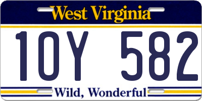 WV license plate 1OY582