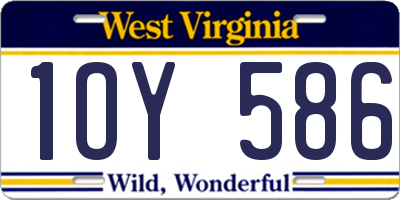 WV license plate 1OY586