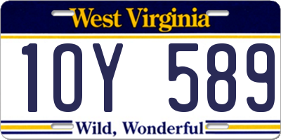 WV license plate 1OY589