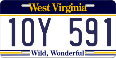 WV license plate 1OY591