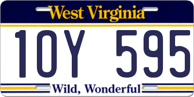 WV license plate 1OY595