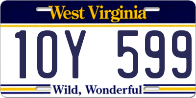 WV license plate 1OY599