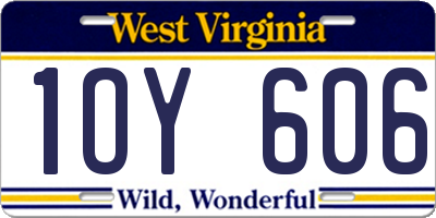 WV license plate 1OY606