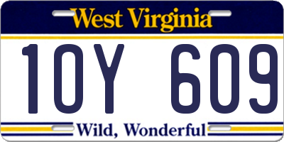 WV license plate 1OY609