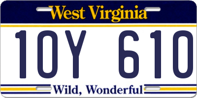 WV license plate 1OY610
