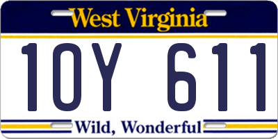 WV license plate 1OY611