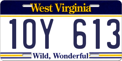 WV license plate 1OY613