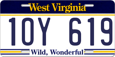 WV license plate 1OY619