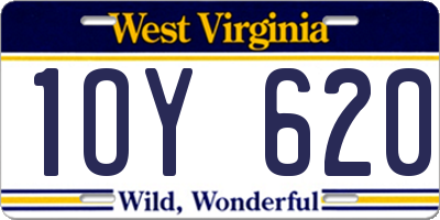 WV license plate 1OY620