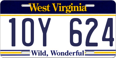WV license plate 1OY624