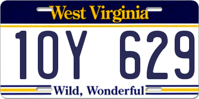 WV license plate 1OY629