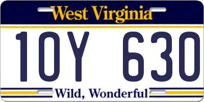 WV license plate 1OY630
