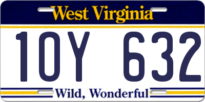 WV license plate 1OY632