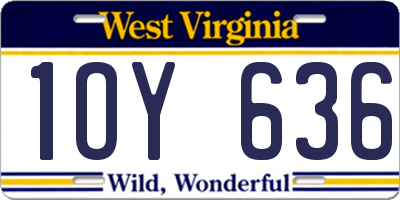 WV license plate 1OY636