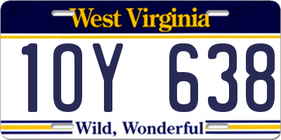WV license plate 1OY638