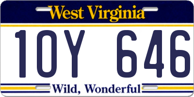 WV license plate 1OY646