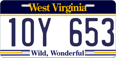 WV license plate 1OY653