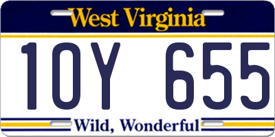 WV license plate 1OY655
