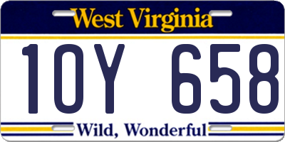 WV license plate 1OY658