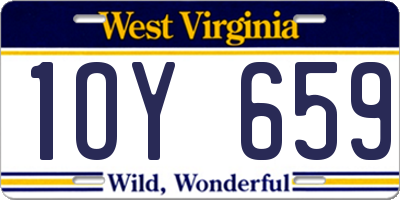 WV license plate 1OY659