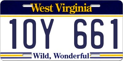 WV license plate 1OY661