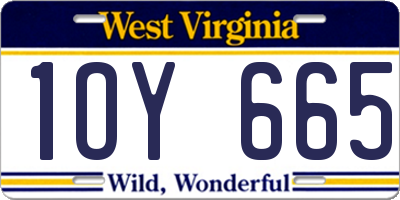 WV license plate 1OY665