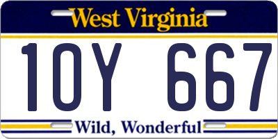 WV license plate 1OY667