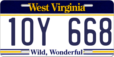 WV license plate 1OY668