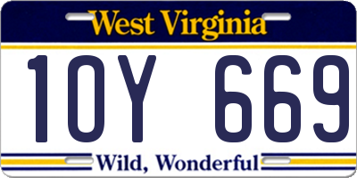 WV license plate 1OY669