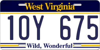 WV license plate 1OY675