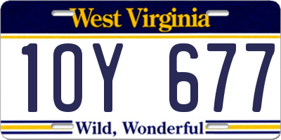 WV license plate 1OY677