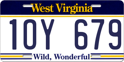 WV license plate 1OY679