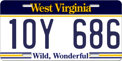 WV license plate 1OY686