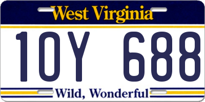 WV license plate 1OY688
