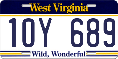 WV license plate 1OY689