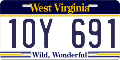 WV license plate 1OY691